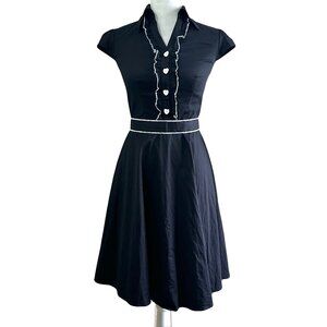 Sedtrend 50s Retro Inspired Black Goth Dress w/ Belt
